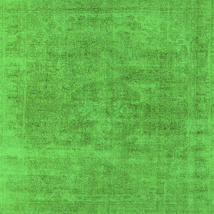 Square Machine Washable Oriental Green Industrial Area Rugs, wshurb1751grn
