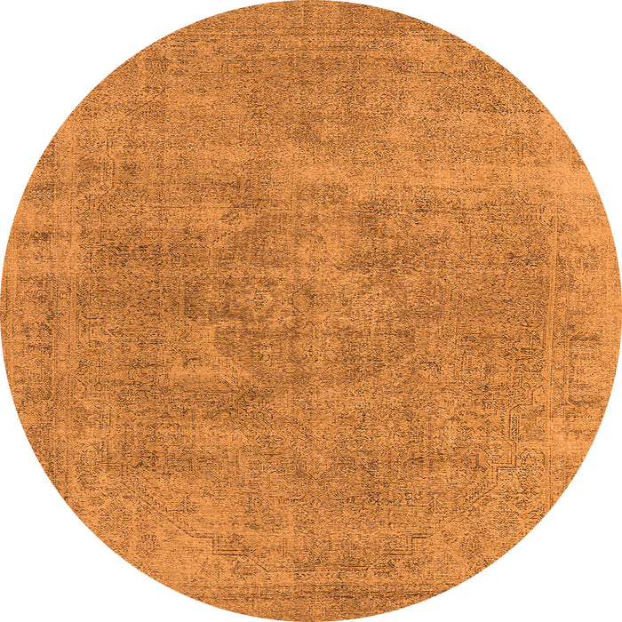 Round Oriental Orange Industrial Rug, urb1751org