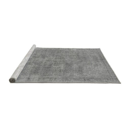 Sideview of Machine Washable Oriental Gray Industrial Rug, wshurb1751gry