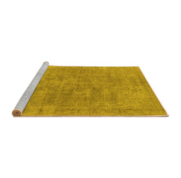 Sideview of Machine Washable Oriental Yellow Industrial Rug, wshurb1751yw