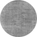 Round Oriental Gray Industrial Rug, urb1751gry