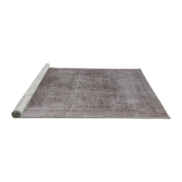 Sideview of Machine Washable Industrial Modern Mauve Taupe Purple Rug, wshurb1752