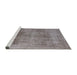 Sideview of Machine Washable Industrial Modern Mauve Taupe Purple Rug, wshurb1752
