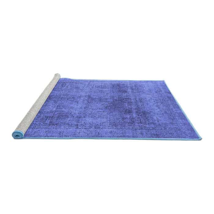Sideview of Machine Washable Oriental Blue Industrial Rug, wshurb1752blu