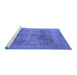 Sideview of Machine Washable Oriental Blue Industrial Rug, wshurb1752blu