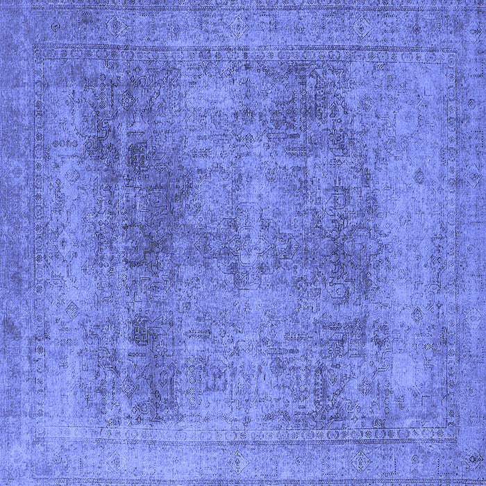 Square Oriental Blue Industrial Rug, urb1752blu