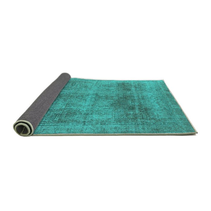 Sideview of Oriental Turquoise Industrial Rug, urb1752turq