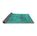 Sideview of Oriental Turquoise Industrial Rug, urb1752turq