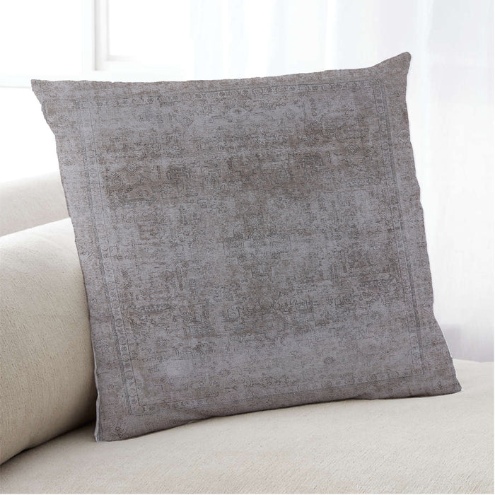 Lifestyle Image of Mid-Century Modern Urban Square Mauve Taupe Purple Throw Pillow, 18 inch by 18 inch, pwurb1752