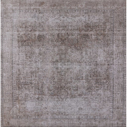 Square Machine Washable Industrial Modern Mauve Taupe Purple Rug, wshurb1752