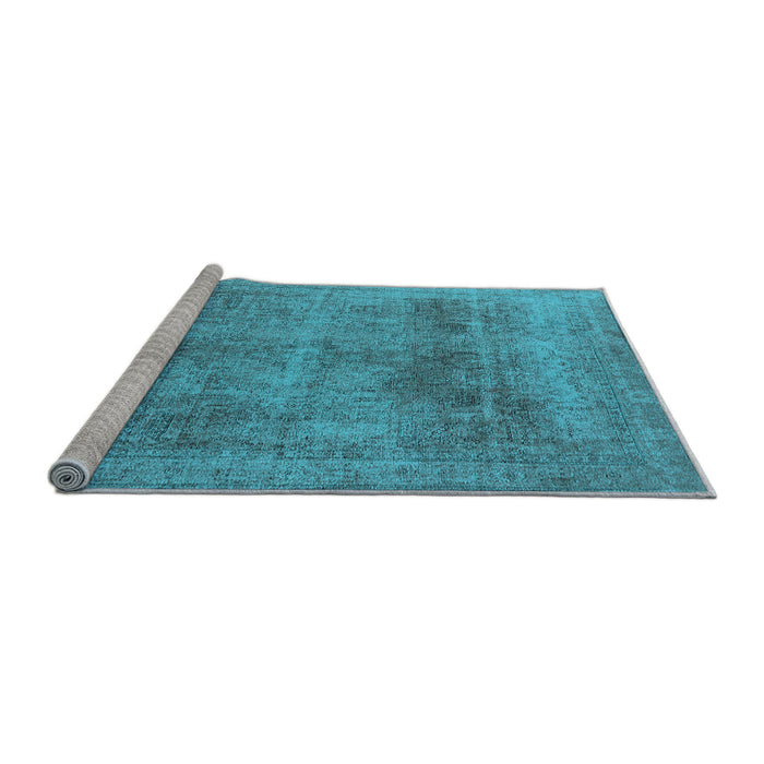 Sideview of Machine Washable Oriental Light Blue Industrial Rug, wshurb1752lblu