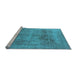 Sideview of Machine Washable Oriental Light Blue Industrial Rug, wshurb1752lblu