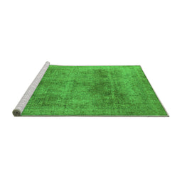 Sideview of Machine Washable Oriental Green Industrial Area Rugs, wshurb1752grn