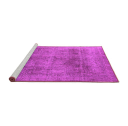 Sideview of Machine Washable Oriental Pink Industrial Rug, wshurb1752pnk