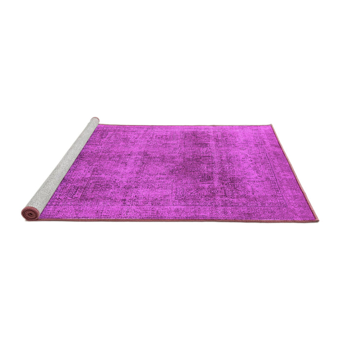 Sideview of Machine Washable Oriental Pink Industrial Rug, wshurb1752pnk