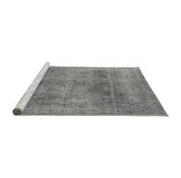 Sideview of Machine Washable Oriental Gray Industrial Rug, wshurb1752gry