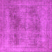 Square Machine Washable Oriental Pink Industrial Rug, wshurb1752pnk