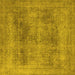 Square Machine Washable Oriental Yellow Industrial Rug, wshurb1752yw