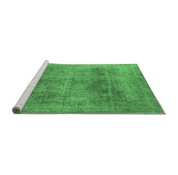 Sideview of Machine Washable Oriental Emerald Green Industrial Area Rugs, wshurb1752emgrn
