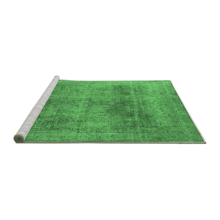 Sideview of Machine Washable Oriental Emerald Green Industrial Area Rugs, wshurb1752emgrn