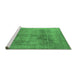 Sideview of Machine Washable Oriental Emerald Green Industrial Area Rugs, wshurb1752emgrn