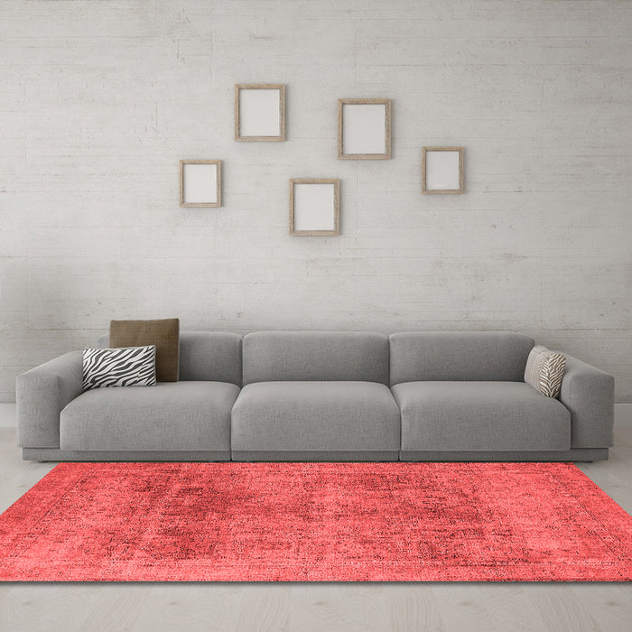 Industrial Red Washable Rugs