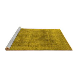 Sideview of Machine Washable Oriental Yellow Industrial Rug, wshurb1752yw