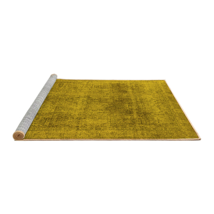 Sideview of Machine Washable Oriental Yellow Industrial Rug, wshurb1752yw