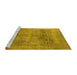 Sideview of Machine Washable Oriental Yellow Industrial Rug, wshurb1752yw