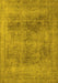 Machine Washable Oriental Yellow Industrial Rug, wshurb1752yw