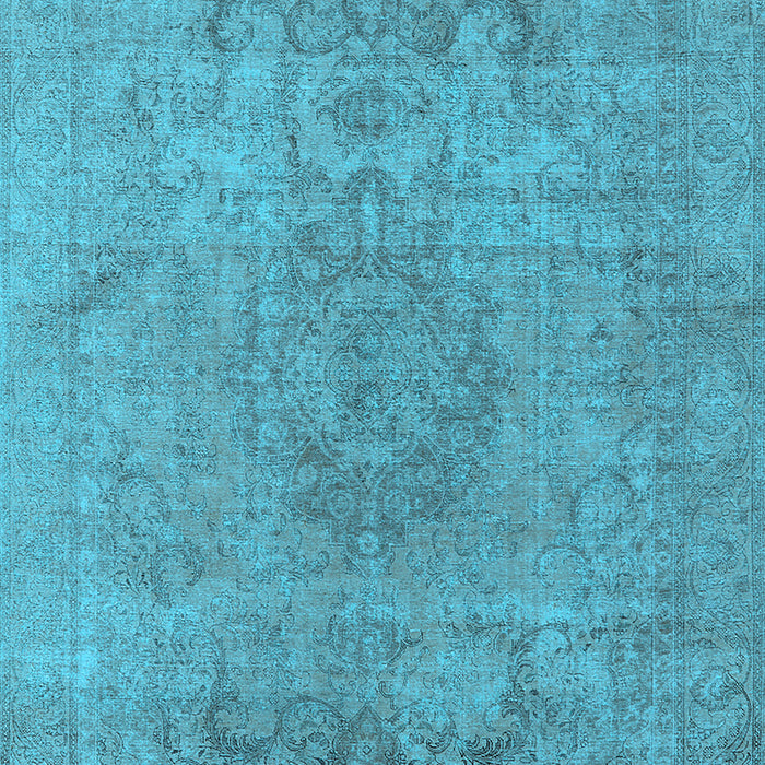 Machine Washable Oriental Light Blue Industrial Rug, wshurb1753lblu