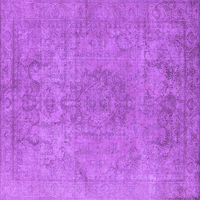 Square Machine Washable Oriental Purple Industrial Area Rugs, wshurb1753pur