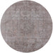 Round Machine Washable Industrial Modern Rose Dust Purple Rug, wshurb1753