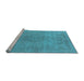 Sideview of Machine Washable Oriental Light Blue Industrial Rug, wshurb1753lblu