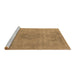 Sideview of Machine Washable Oriental Brown Industrial Rug, wshurb1753brn