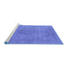 Sideview of Machine Washable Oriental Blue Industrial Rug, wshurb1753blu