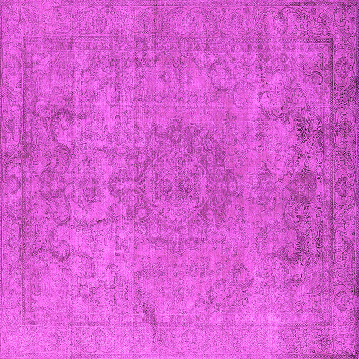 Square Machine Washable Oriental Pink Industrial Rug, wshurb1753pnk