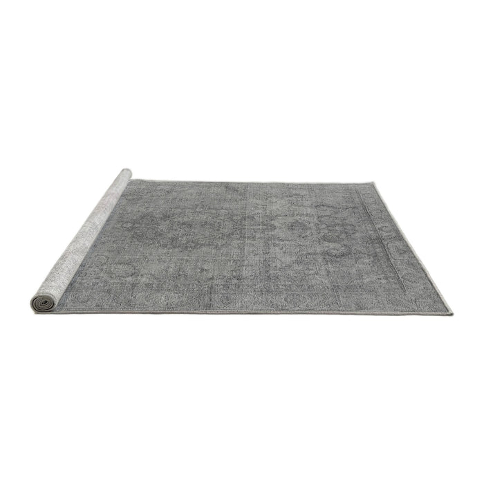 Sideview of Machine Washable Oriental Gray Industrial Rug, wshurb1753gry