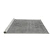 Sideview of Machine Washable Oriental Gray Industrial Rug, wshurb1753gry