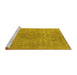 Sideview of Machine Washable Oriental Yellow Industrial Rug, wshurb1753yw