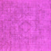 Square Machine Washable Oriental Pink Industrial Rug, wshurb1754pnk