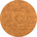 Round Oriental Orange Industrial Rug, urb1754org