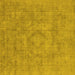 Square Machine Washable Oriental Yellow Industrial Rug, wshurb1754yw