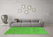 Machine Washable Oriental Green Industrial Area Rugs in a Living Room,, wshurb1754grn