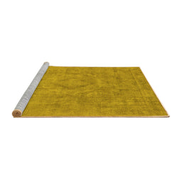 Sideview of Machine Washable Oriental Yellow Industrial Rug, wshurb1754yw