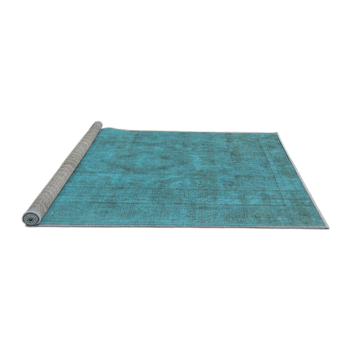 Sideview of Machine Washable Oriental Light Blue Industrial Rug, wshurb1754lblu