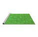 Sideview of Machine Washable Oriental Green Industrial Area Rugs, wshurb1754grn