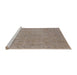 Sideview of Machine Washable Industrial Modern Dark Almond Brown Rug, wshurb1755