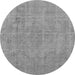 Round Oriental Gray Industrial Rug, urb1755gry