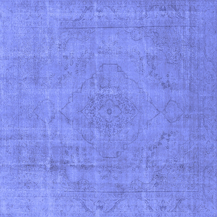 Square Machine Washable Oriental Blue Industrial Rug, wshurb1755blu
